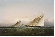 James Edward Buttersworth, YachtRace BostonHarbor byButterworth